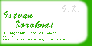 istvan koroknai business card
